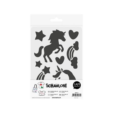 I am Creative Schablone Kids A5, Einhörner 