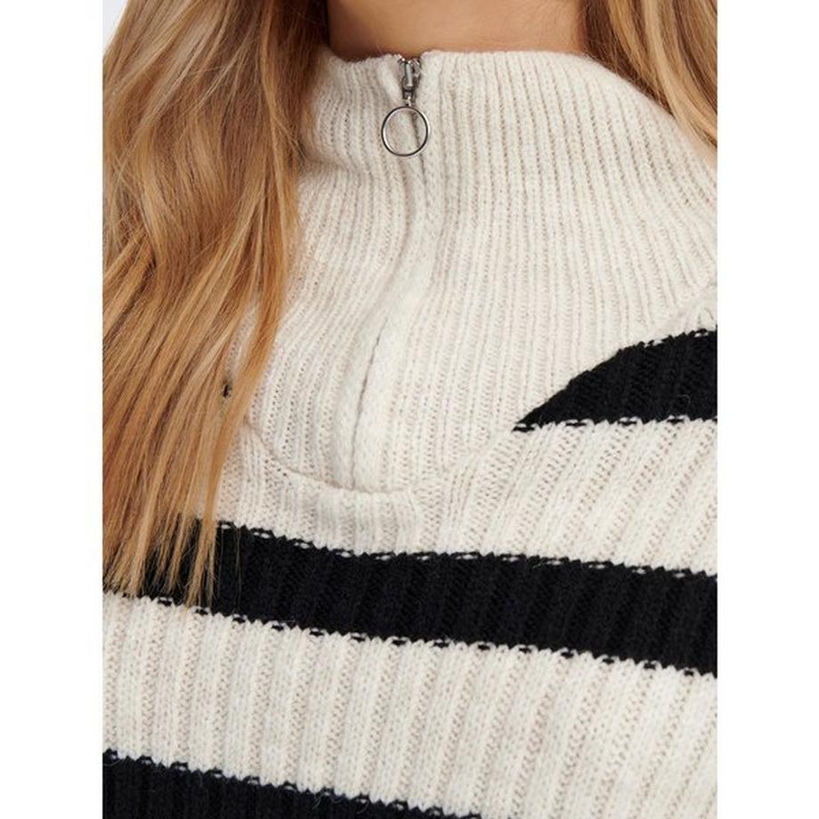 ONLY Gestreifter Langarm Pullover mit Stehkragen  