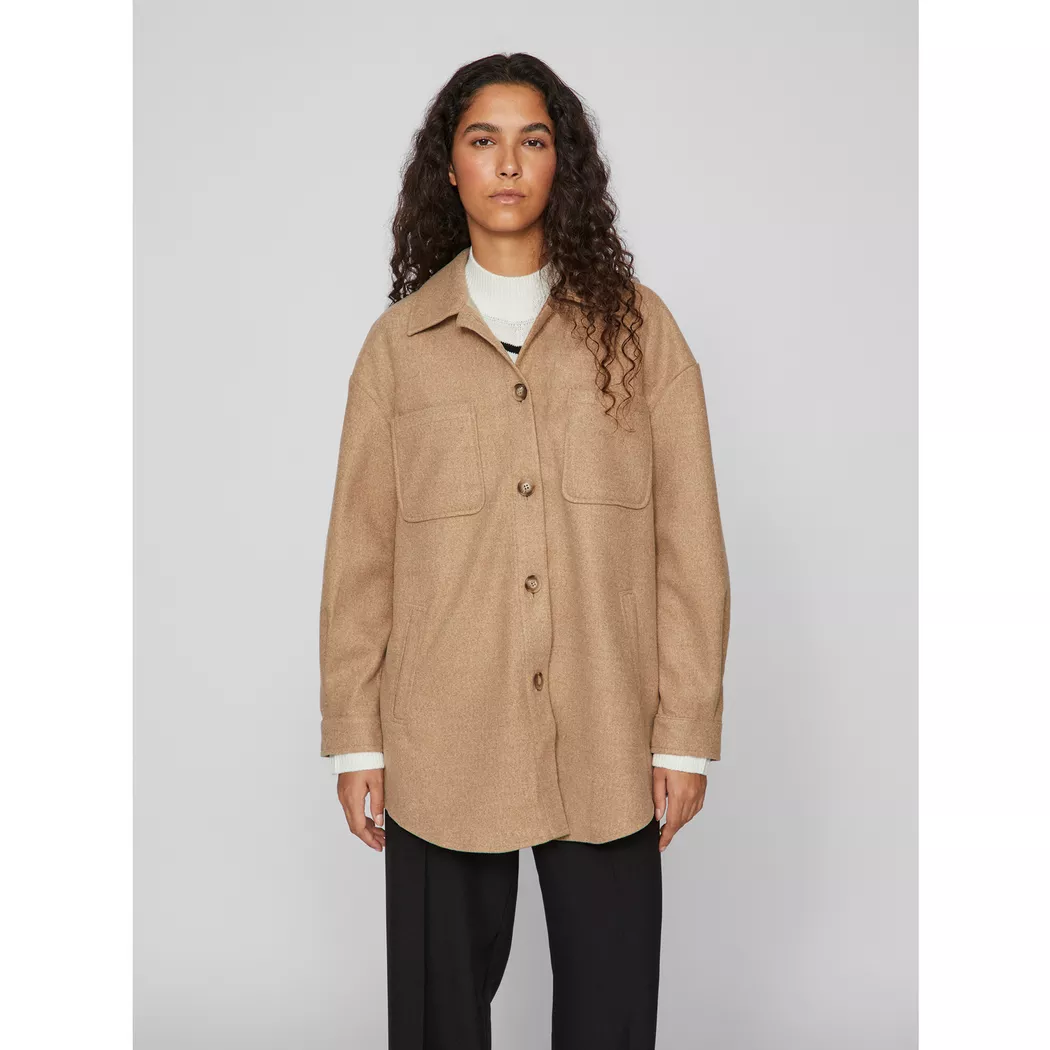 VILA - Overshirt, für Damen, Beige, Größe L