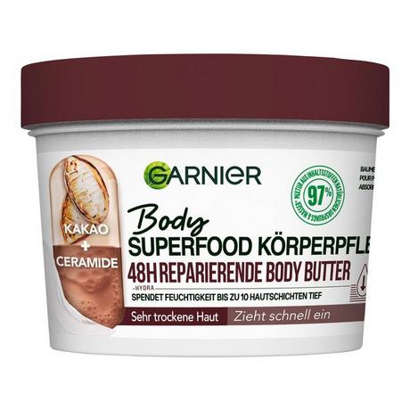 GARNIER  Body Superfood 48H Repairing Body Butter Trattamento Corpo [Cacao + Ceramide]. 