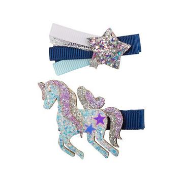 Haarclips Navy Unicorn