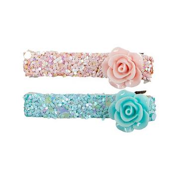 Haarclips Glitter Rosette