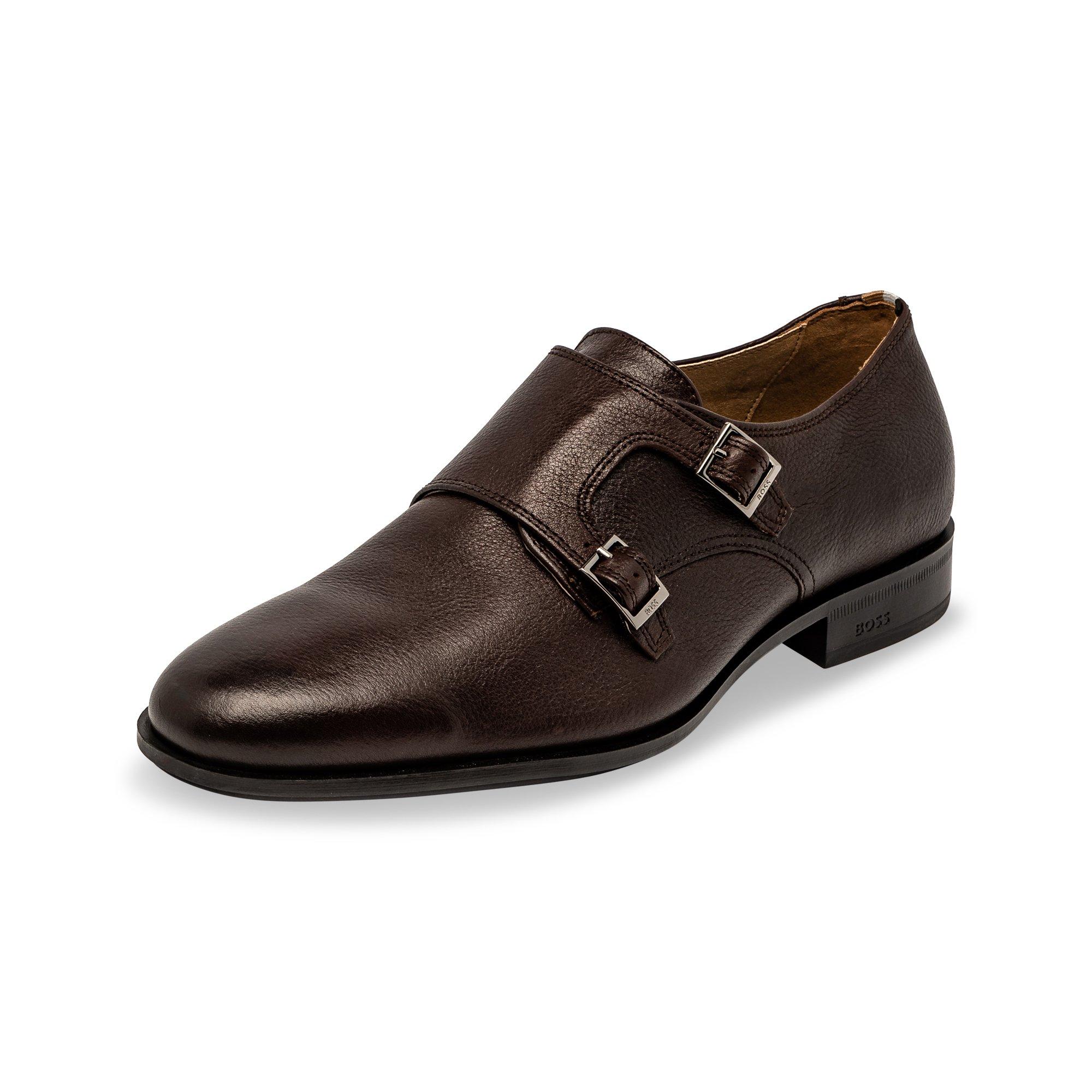 Scarpe Uomo BOSS Colby Monk In Pelle | Chiusura A Fibbia, Suola In Gomma | Stile Classico Ed Elegante