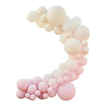 Ballonbogen Pink, Creme und Weiss