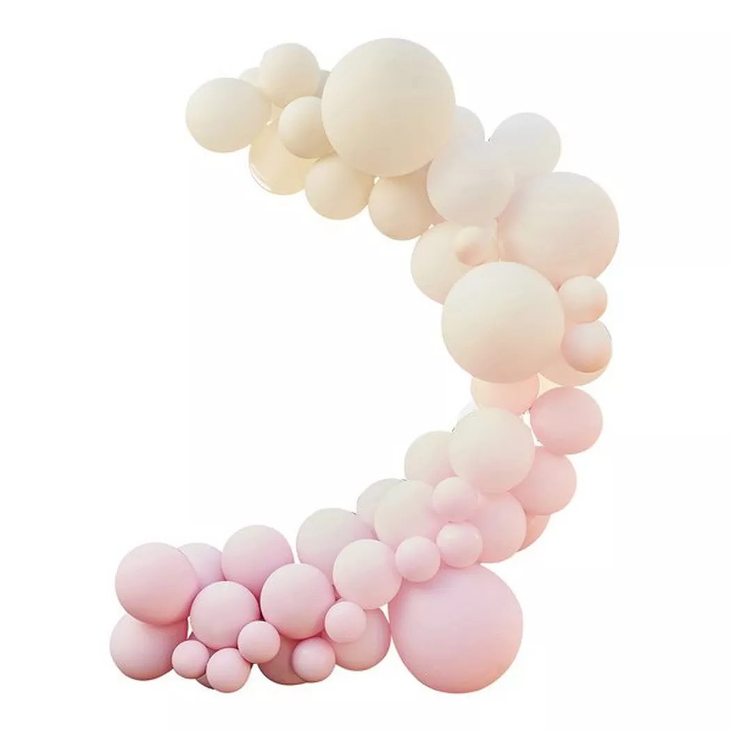 Ginger Ray - Ballonbogen Pink, Creme und Weiss, Multicolor