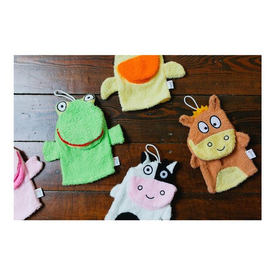 Isabelle Laurier  Waschhandschuh Für Kinder - Frosch - 100% Baumwolle 