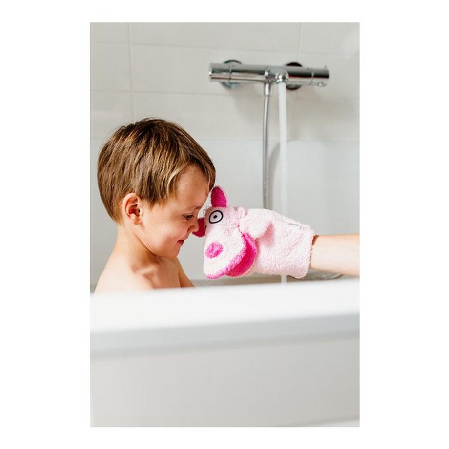 Isabelle Laurier  Waschhandschuh Für Kinder - Schwein - 100% Baumwolle 