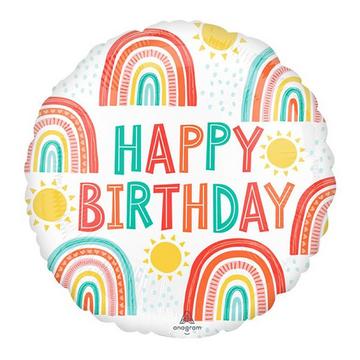 Folienballon Regenbogen - Happy Birthday