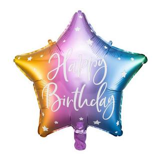 PartyDeco  Folienballon Stern Happy Birthday 