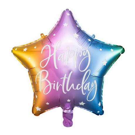 PartyDeco  Folienballon Stern Happy Birthday 