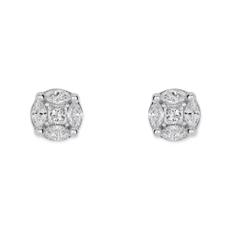 ZEN DIAMOND BOUCLES WG18K POLIERTWEISSGOLD 10 BRILLANT 0.67Ct Boucles d'oreilles Or Blanc