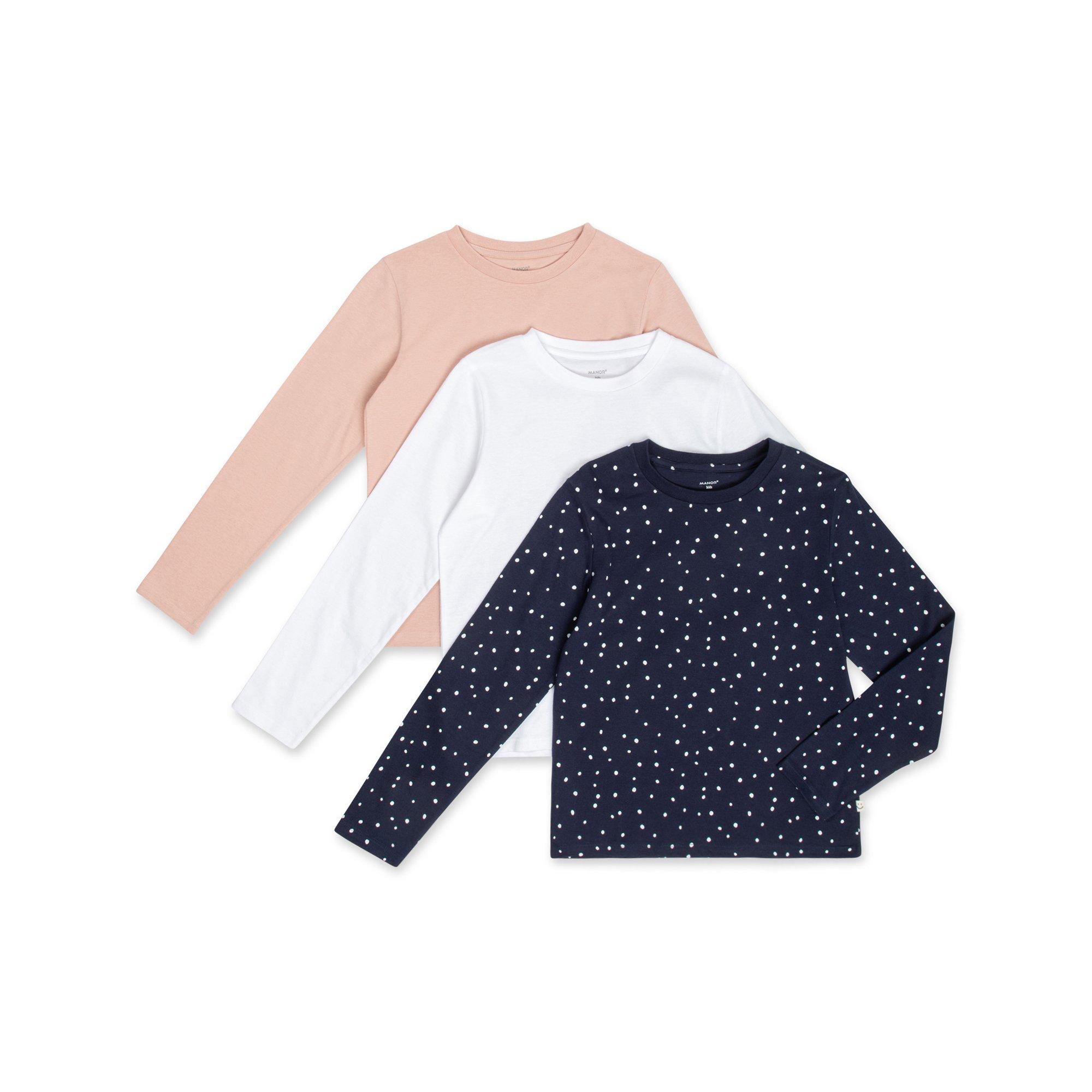 Image of Triopack, T-shirts, Langarm Mädchen Rosa 104