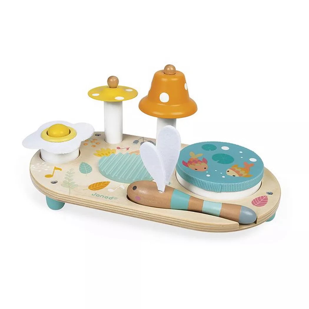 Janod - Pure Table musicale avec 5 fonctions, Multicolor