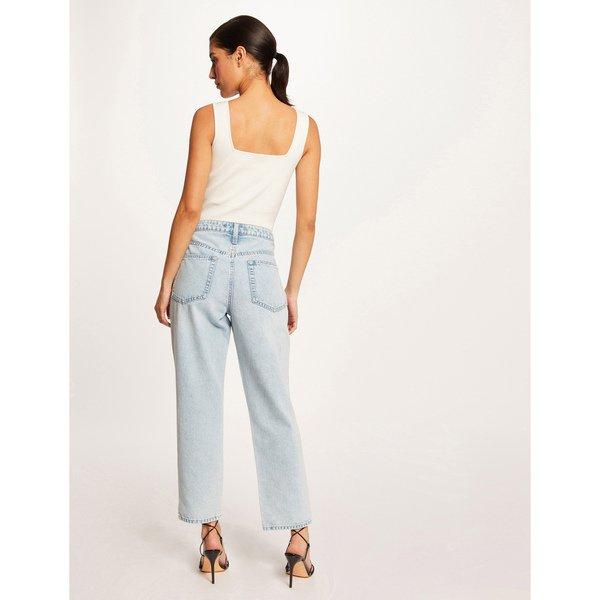 MORGAN Kurzes Carré-Ausschnitt Rippstrick Top  