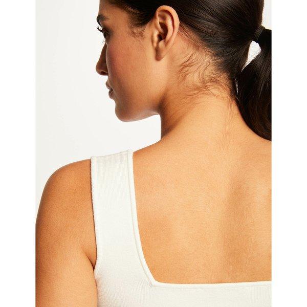 MORGAN Kurzes Carré-Ausschnitt Rippstrick Top  