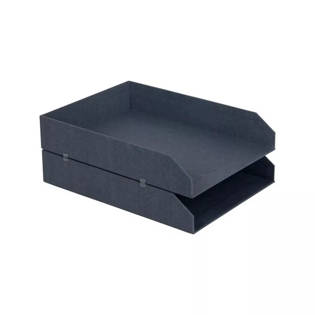 Bigso Box of Sweden – Stapelbare Briefablagen, 2er-Satz, 23X31.5X6CM, Nachtblau