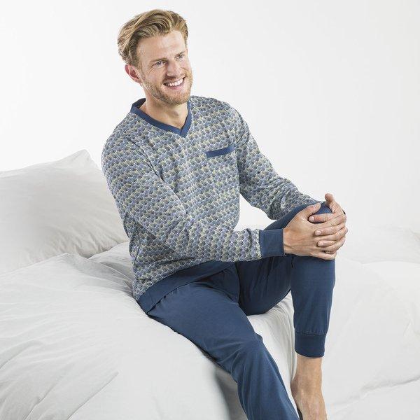 Image of Pyjama Herren Blau/Schwarz M