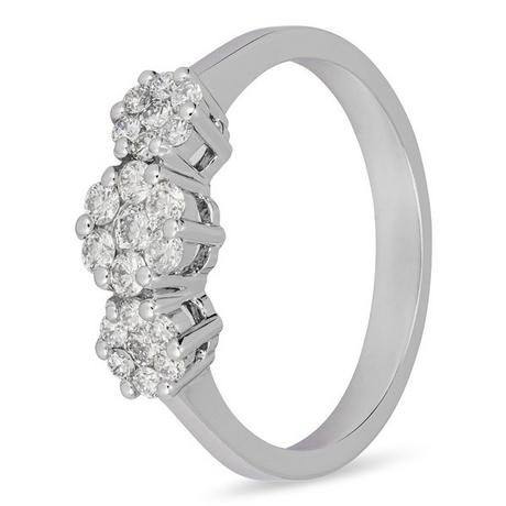 ZEN DIAMOND BAGUE WG18K ROHDPOLIERT 21 BRILLANT 0.24Ct Anello 