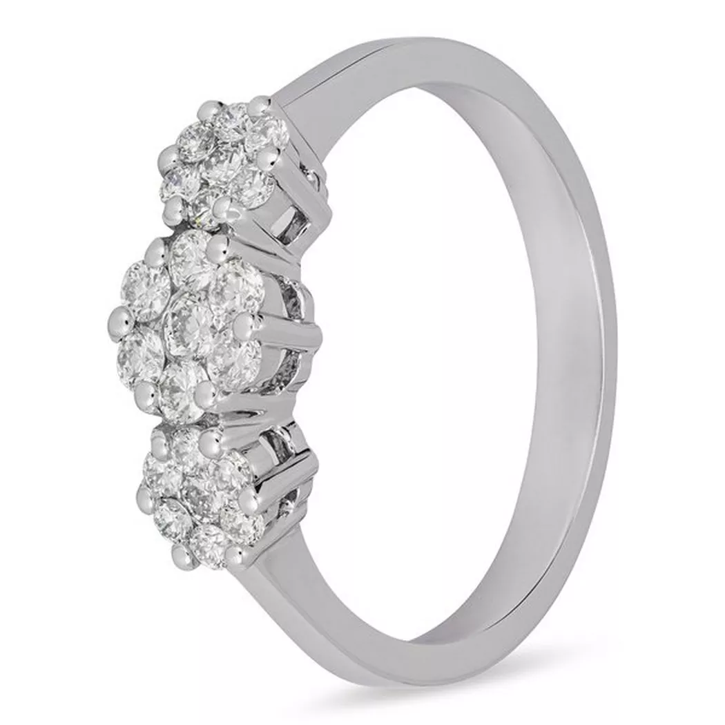 ZEN DIAMOND - Ring, BAGUE WG18K ROHDPOLIERT 21 BRILLANT 0.24Ct, 54, Weissgold
