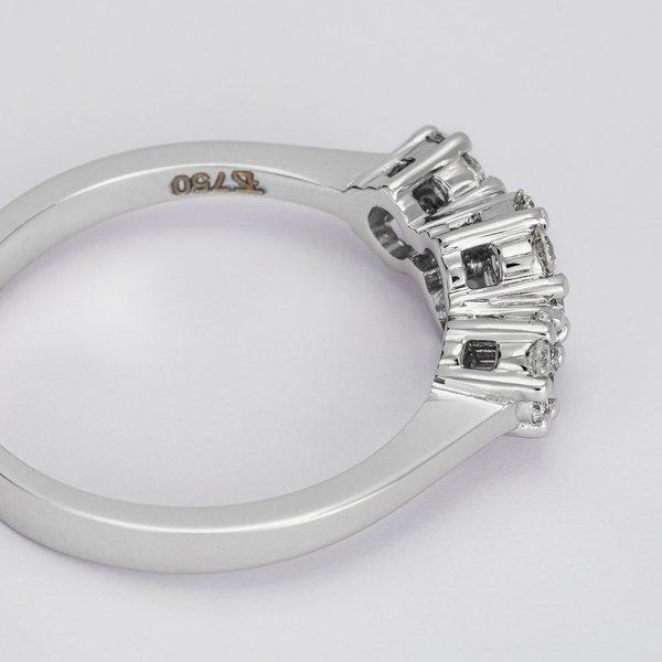 ZEN DIAMOND BAGUE WG18K ROHDPOLIERT 21 BRILLANT 0.24Ct Anello 