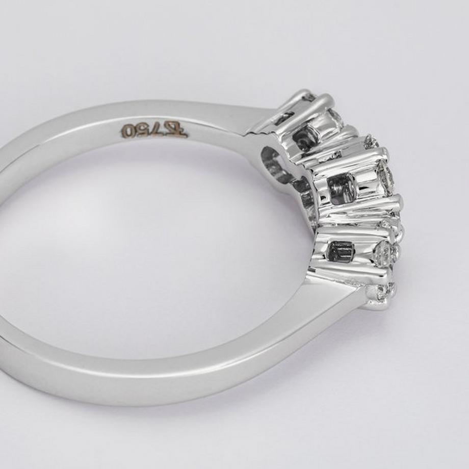 ZEN DIAMOND BAGUE WG18K ROHDPOLIERT 21 BRILLANT 0.24Ct Anello 