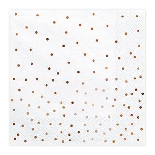 PartyDeco Serviettes en papier, 20 pièces Polka Dots 