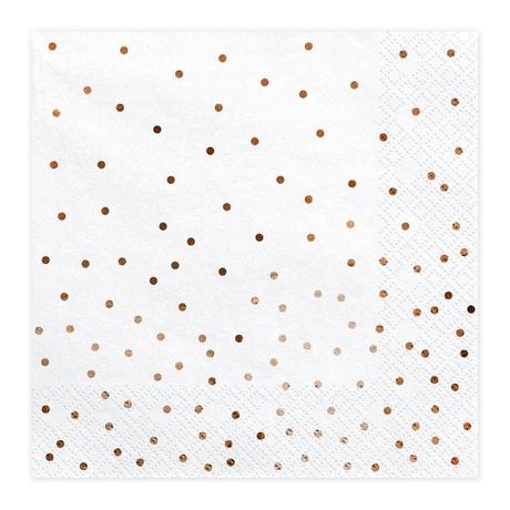 PartyDeco Serviettes en papier, 20 pièces Polka Dots 
