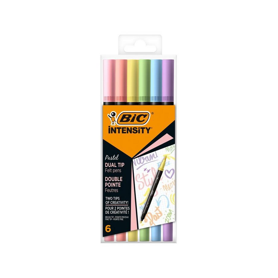 BiC Jeu de stylos-feutre Intensity Dual Tip Pastel 
