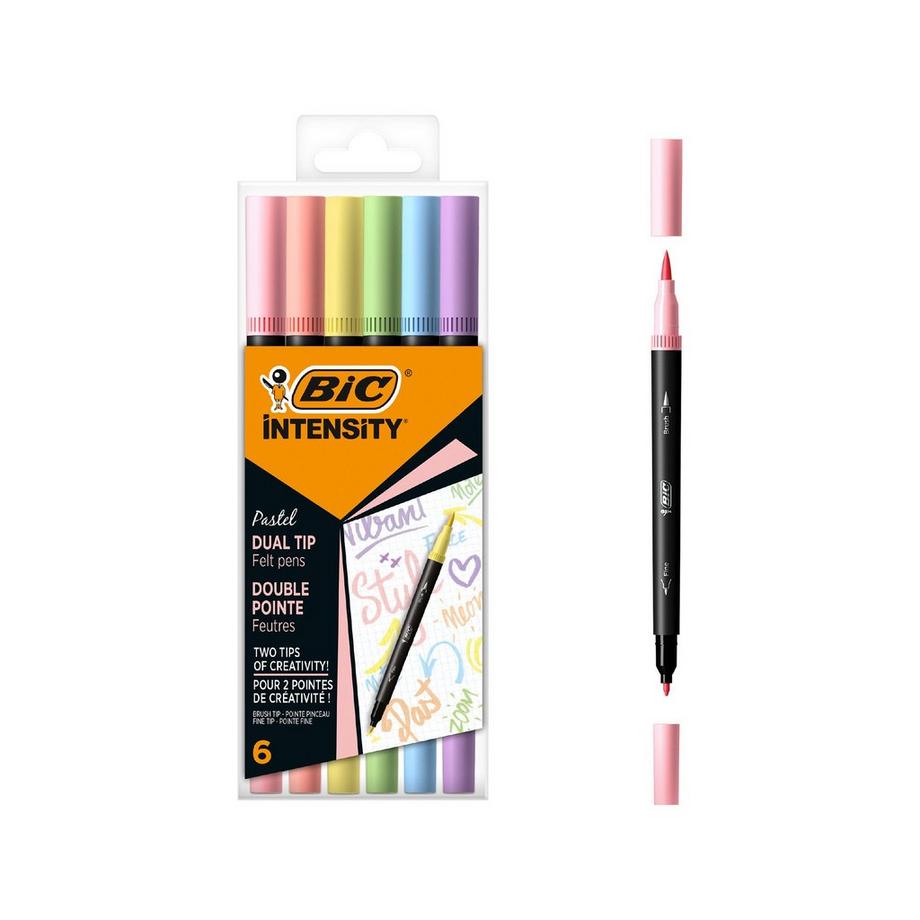 BiC Jeu de stylos-feutre Intensity Dual Tip Pastel 