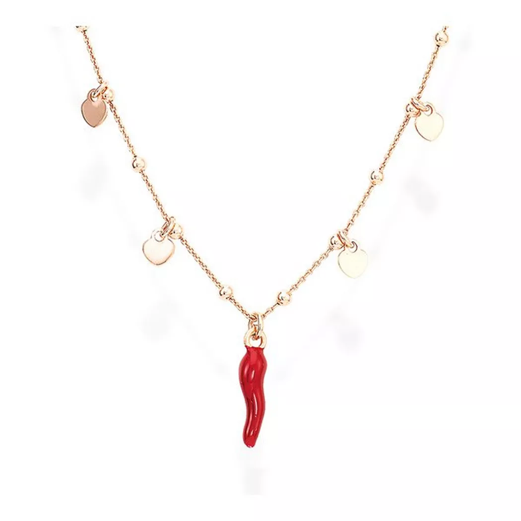 Amen - Halskette, Lucky Horns, 42+3CM, Roségold