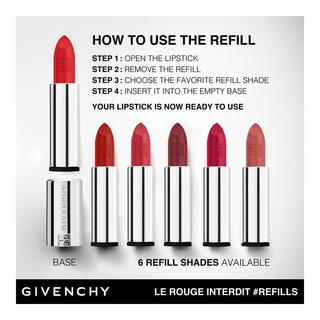 GIVENCHY  Le Rouge Interdit - Rouge à Lèvres Fini Soyeux - Recharge 