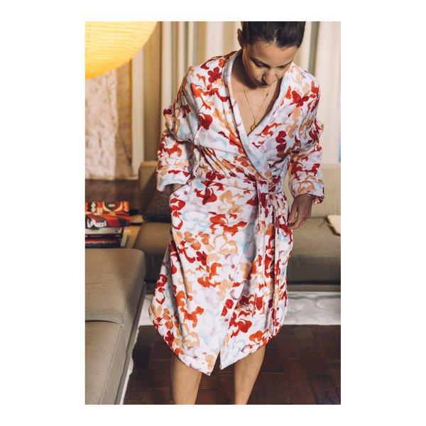 Olivier Desforges Volver Accappatoio Unisex con Motivo Floreale  