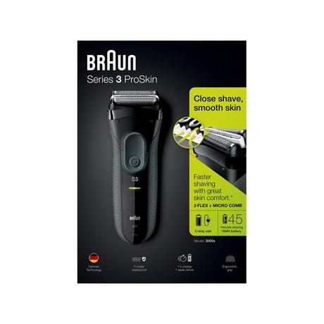 BRAUN Set rasoir et tondeuse barbe 3000s 