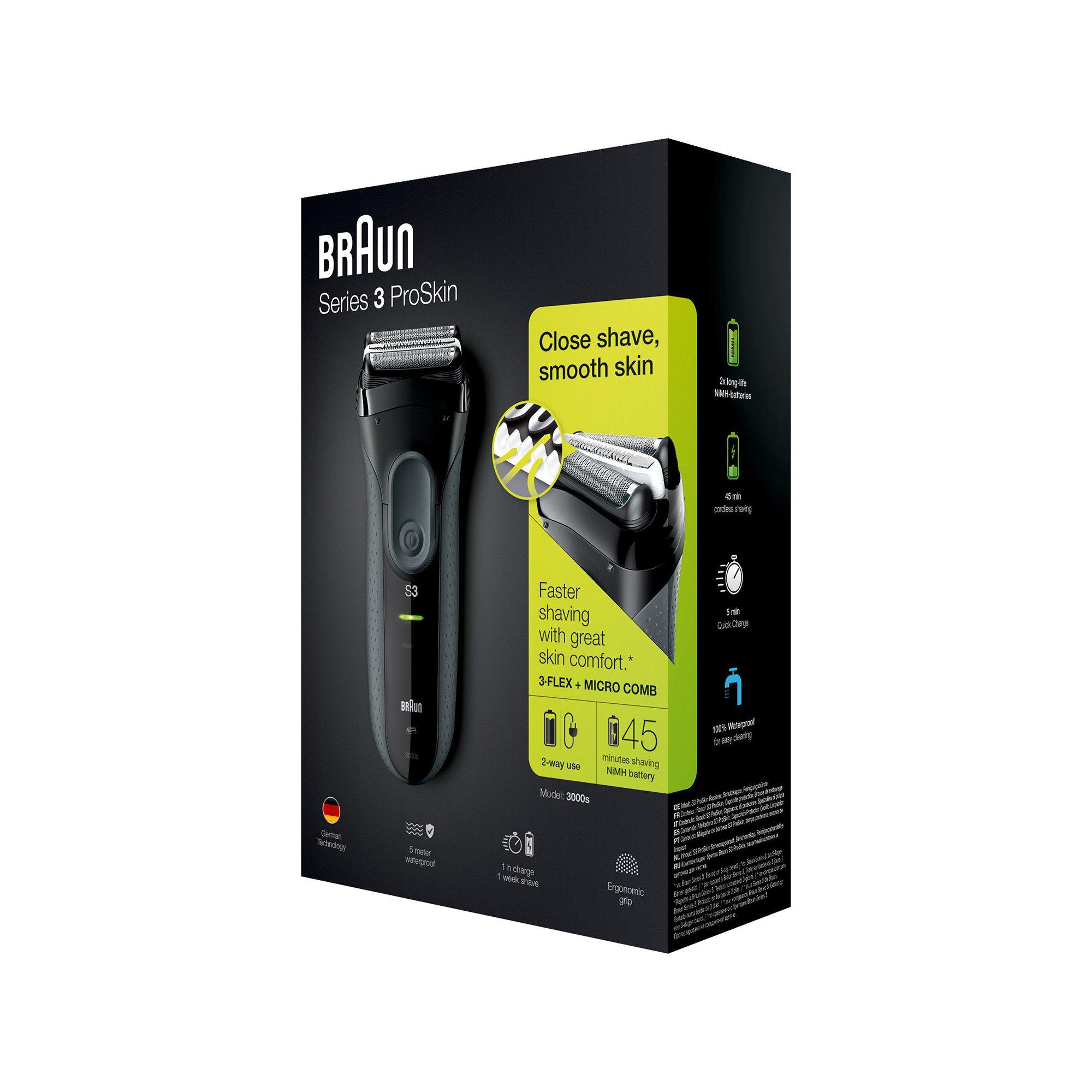 BRAUN Set rasoir et tondeuse barbe 3000s 