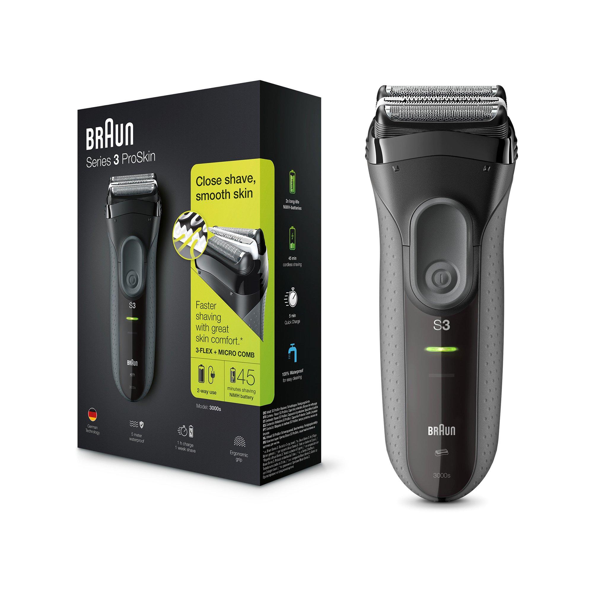 BRAUN Set rasoir et tondeuse barbe 3000s 