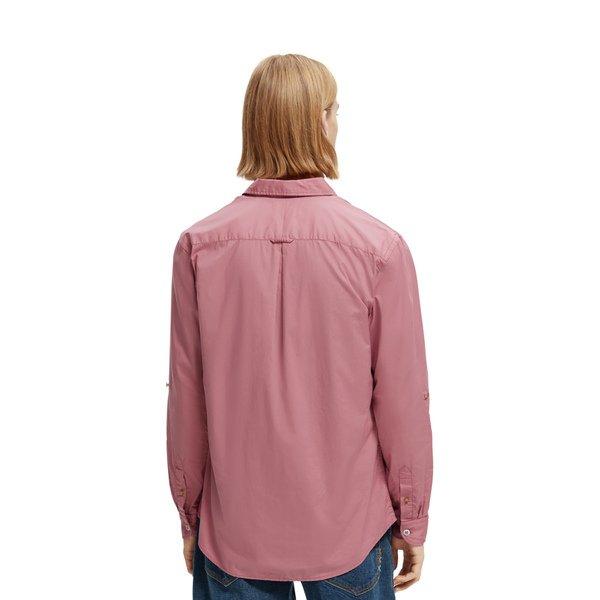 Scotch & Soda Slim-Fit poplin shirt with sleeve roll-up Chemise, Slim Fit, manches longues 