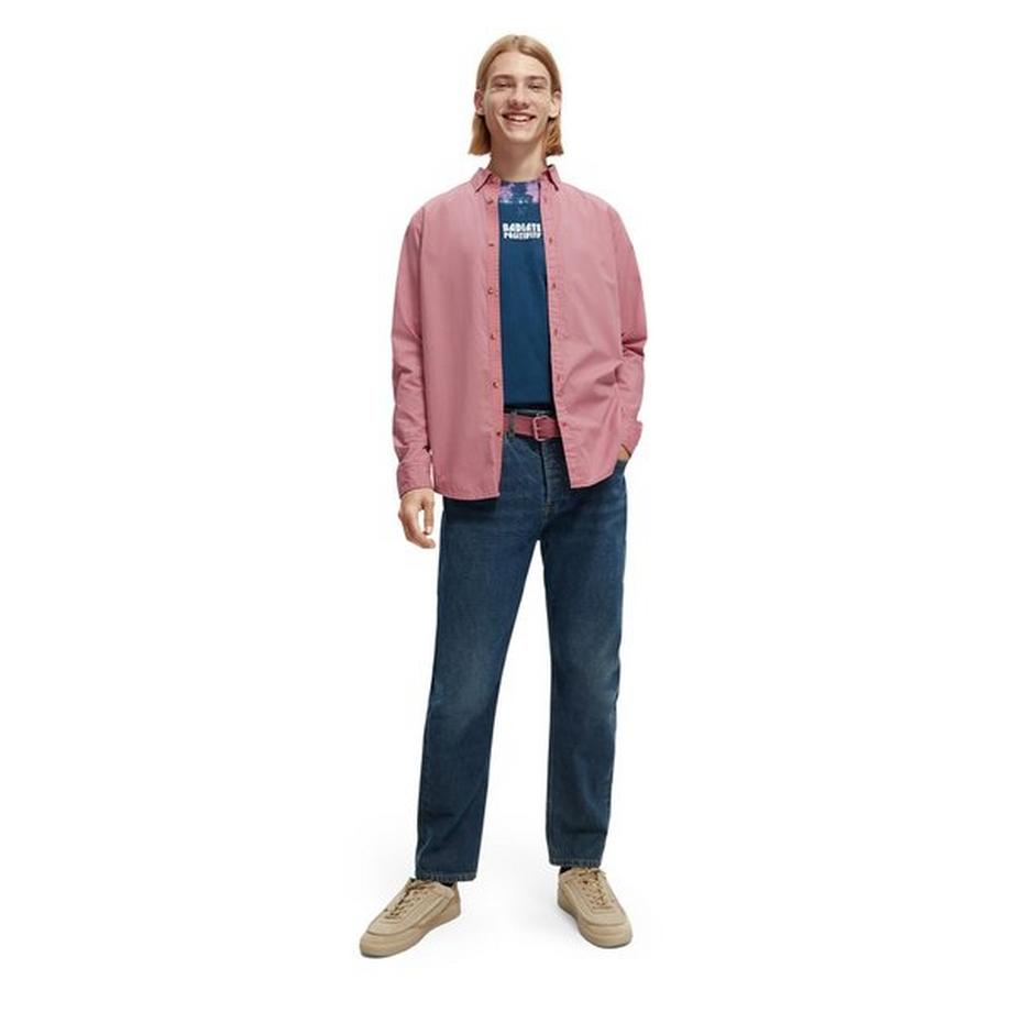 Scotch & Soda Slim-Fit poplin shirt with sleeve roll-up Hemd, Slim Fit, langarm 