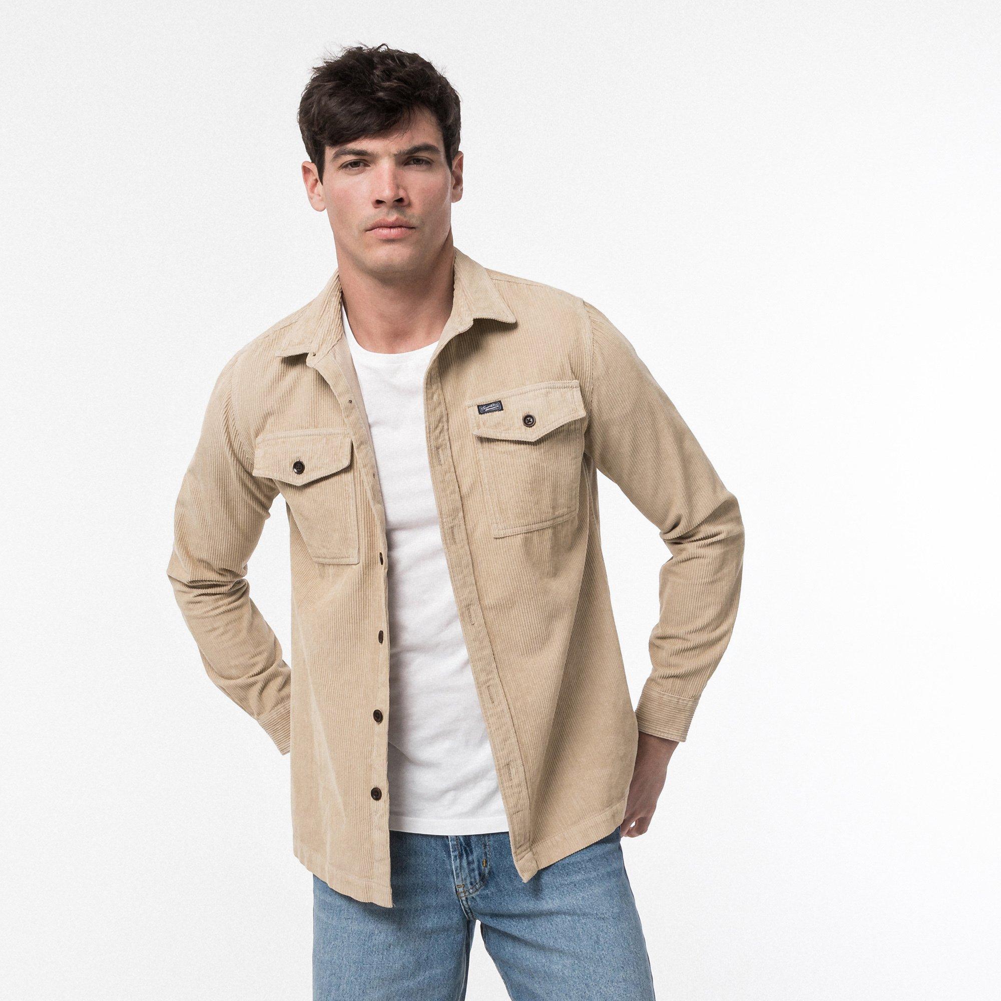 Image of Overshirt Herren Taupe M