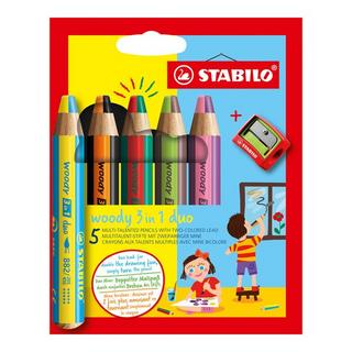 STABILO Wachsmalstifte Set Woody 3in1 