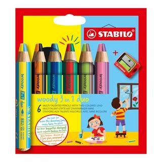 STABILO Wachsmalstifte Set Woody 3in1 