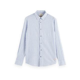 Scotch & Soda Regular fit crinkled voile in stripes and checks Chemise, manches longues 