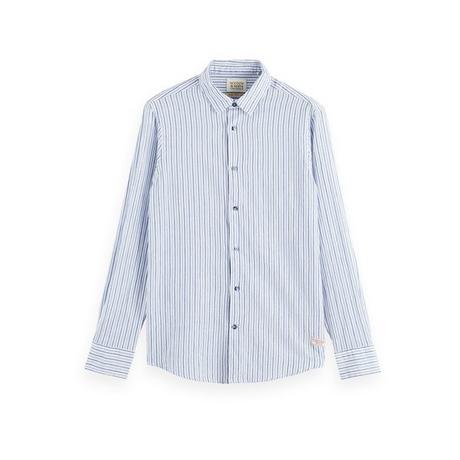 Scotch & Soda Regular fit crinkled voile in stripes and checks Chemise, manches longues 