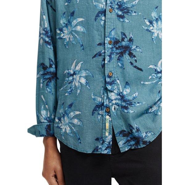 Scotch & Soda Printed linen-viscose blend shirt Chemise, manches longues 