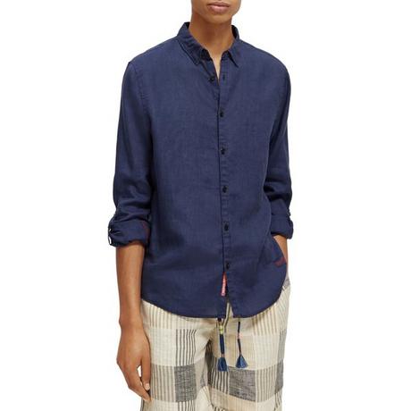 Scotch & Soda Linen shirt with sleeve roll-up Chemise, manches longues 
