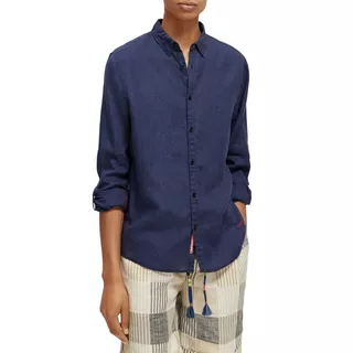 Scotch & Soda Linen shirt with sleeve roll-up Hemd, langarm 