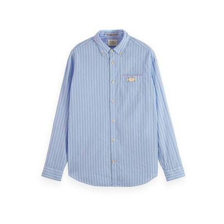Scotch & Soda Double-face stripe shirt with sleeve roll-up Chemise, manches longues 