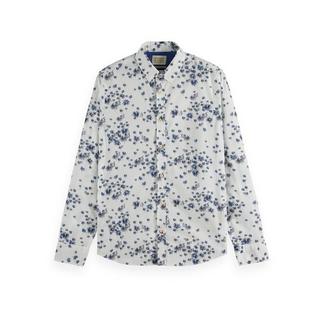 Scotch & Soda Slim-fit printed poplin shirt Chemise, manches longues 
