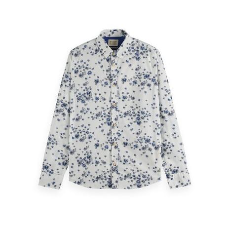 Scotch & Soda Slim-fit printed poplin shirt Chemise, manches longues 