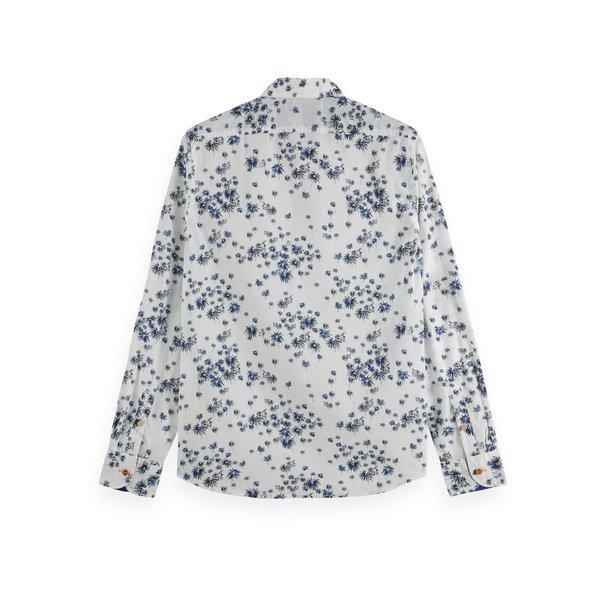 Scotch & Soda Slim-fit printed poplin shirt Chemise, manches longues 