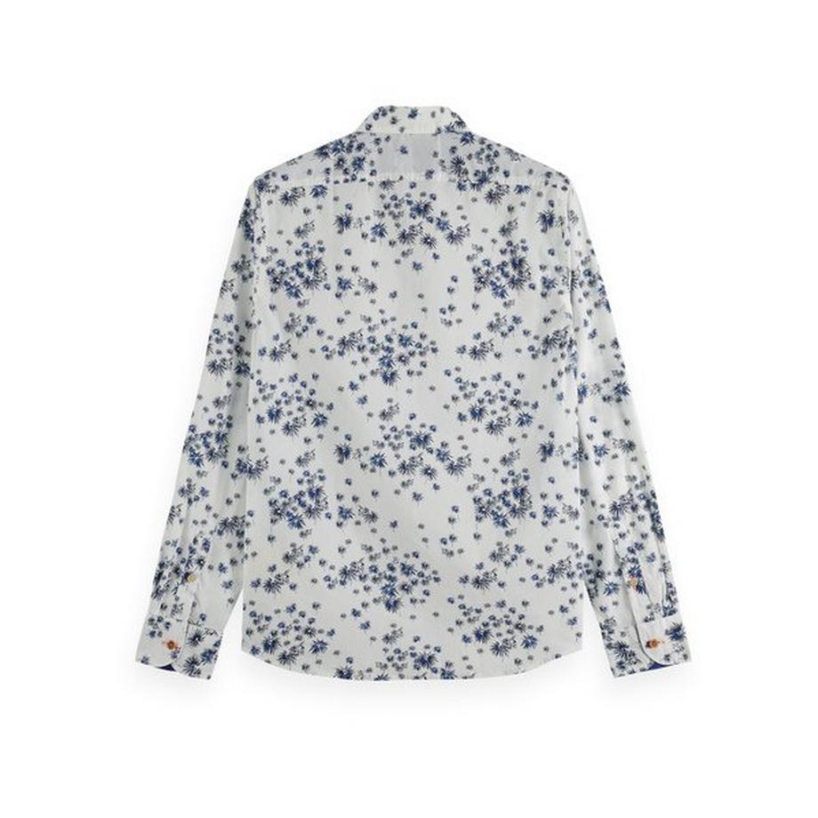Scotch & Soda Slim-fit printed poplin shirt Chemise, manches longues 
